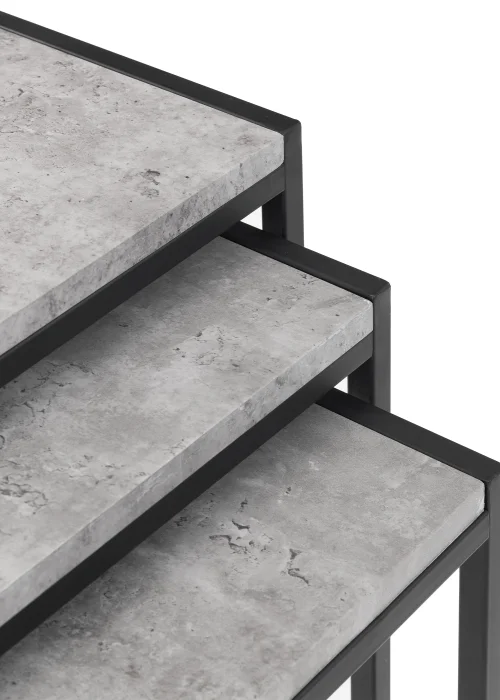 Julian Bowen Staten Concrete Nest Of 3 Tables (45 x 45 x 45 cm) - No Size Image 4
