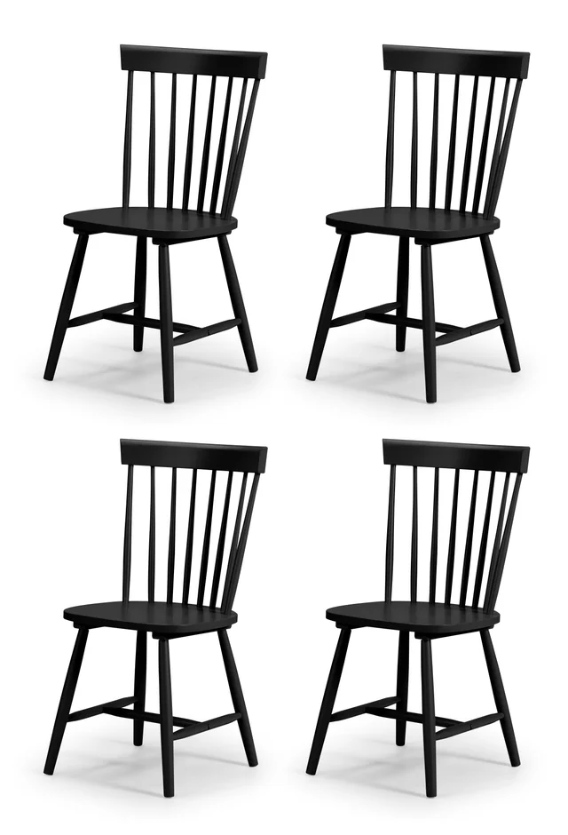 Julian Bowen Set Of 4 Torino Chairs Black (90 x 52 x 49 cm)