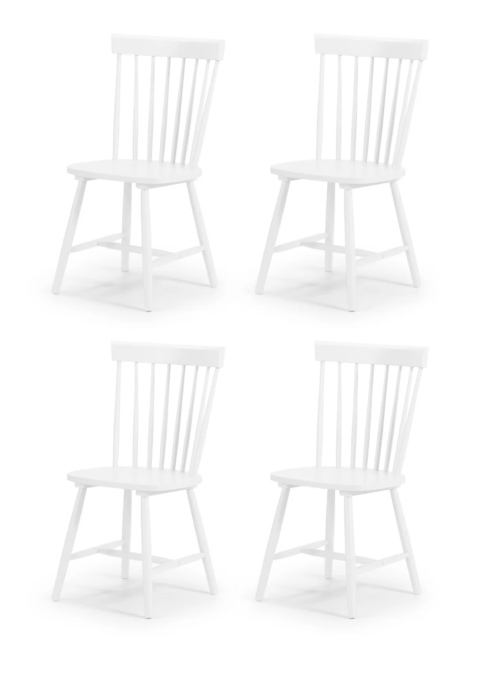 Julian Bowen Set Of 4 Torino Chairs White (90 x 52 x 49 cm) - No Size Image 1