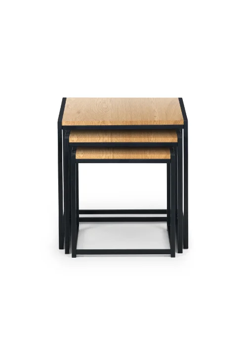 Julian Bowen Tribeca Nest Of 3 Tables Black/Euro Oak (45 x 45 x 45 cm) - No Size Image 2