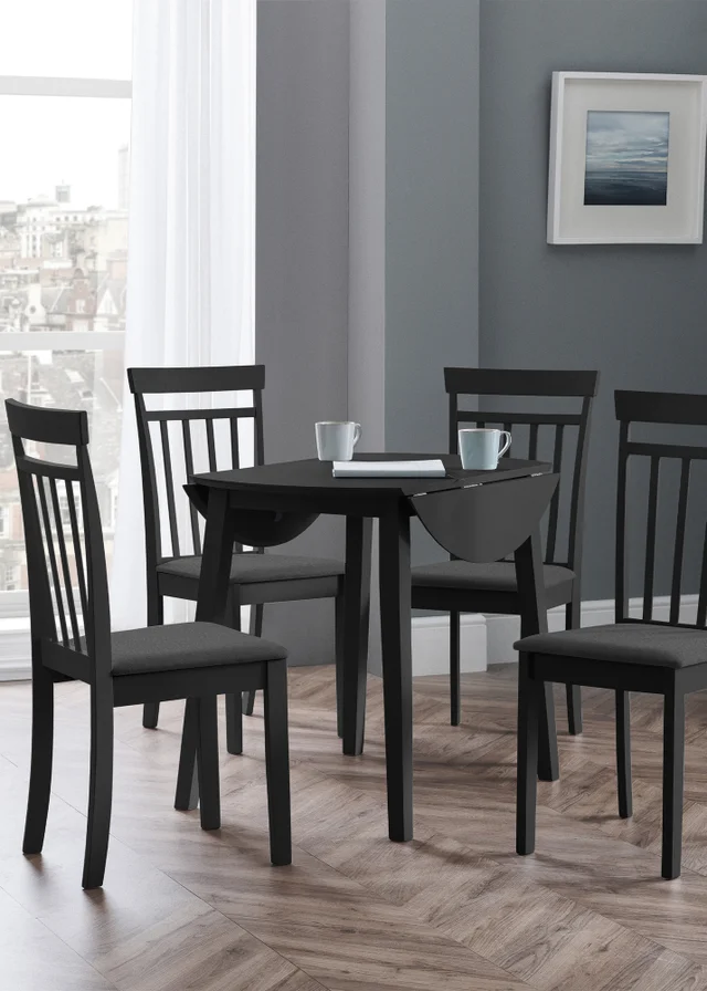 Julian Bowen Coast Dropleaf Table Black (75 x 90 x 90 cm)