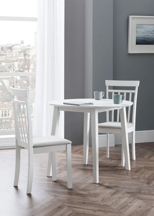 Julian Bowen Coast Dropleaf Table White (75 x 90 x 90 cm) - No Size Image 1
