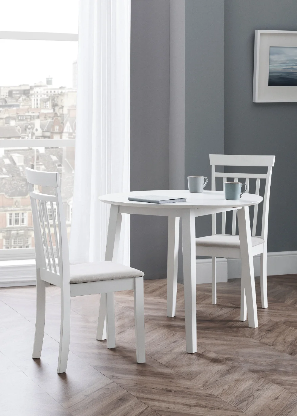 Julian Bowen Coast Dropleaf Table White (75 x 90 x 90 cm) - No Size Image 3