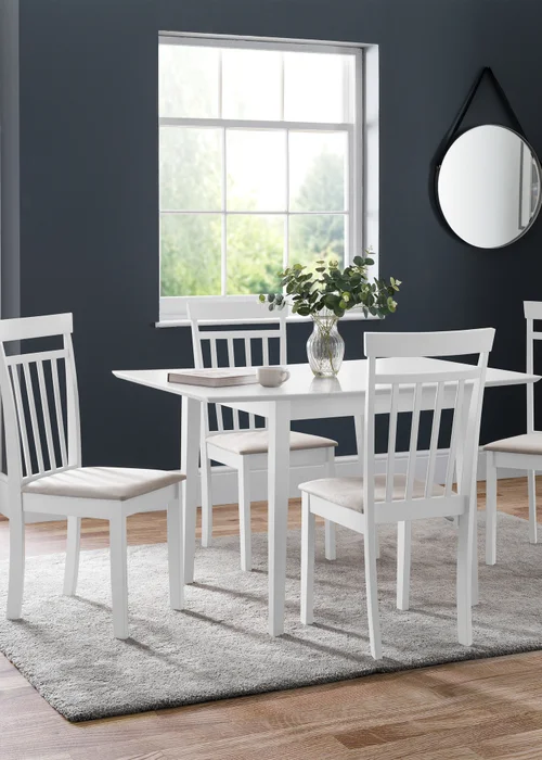 Julian Bowen Set Of 2 Coast Dining Chairs White (94 x 44 x 50 cm) - No Size Image 1