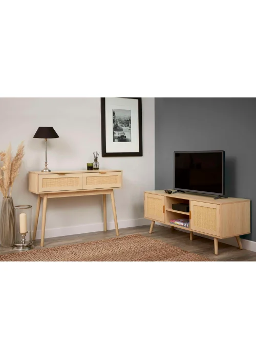 Lloyd Pascal Abbey Rattan Console Table (75cm x 100cm x 30cm) - One Size Image 5