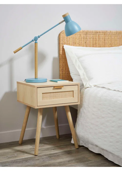 Lloyd Pascal Abbey One Draw Rattan Bedside Table (55cm x 40cm x 40cm) - One Size Image 1