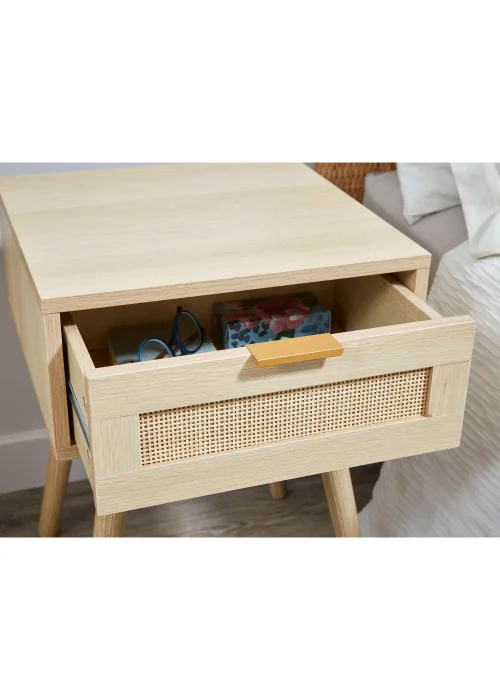 Lloyd Pascal Abbey One Draw Rattan Bedside Table (55cm x 40cm x 40cm) - One Size Image 2