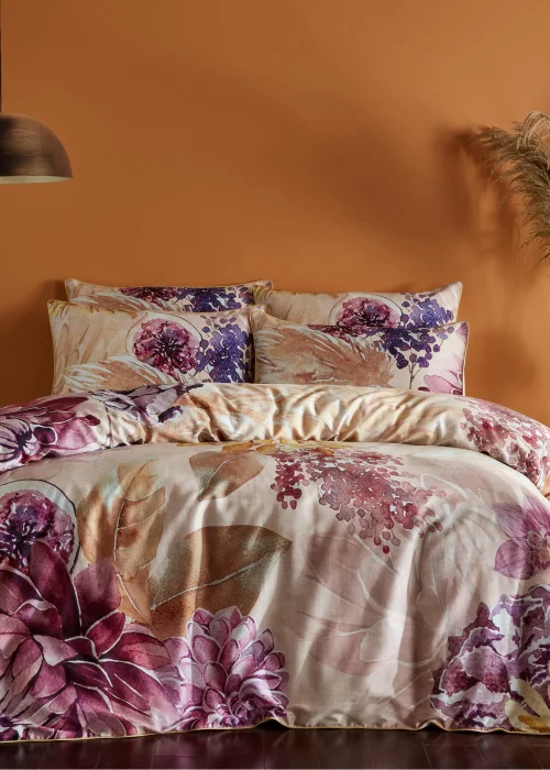 Paoletti Saffa Floral 100% Cotton Duvet Cover - Single Image 1