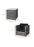 Outsunny 3 Pieces Outdoor PE Rattan Bistro Set with Cushions - One Size Image 3