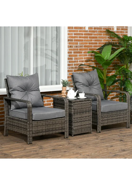 Outsunny Single Seater Rattan Chair Sofa with Cushions - One Size Image 1