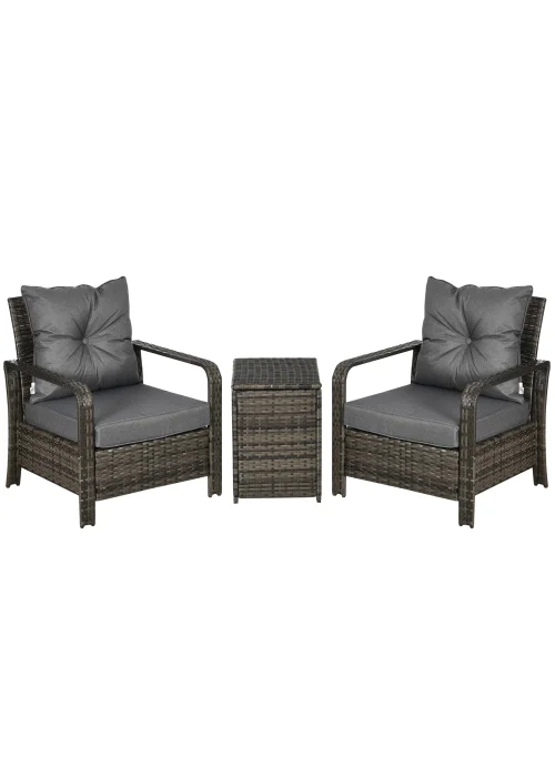 Outsunny Single Seater Rattan Chair Sofa with Cushions - One Size Image 2