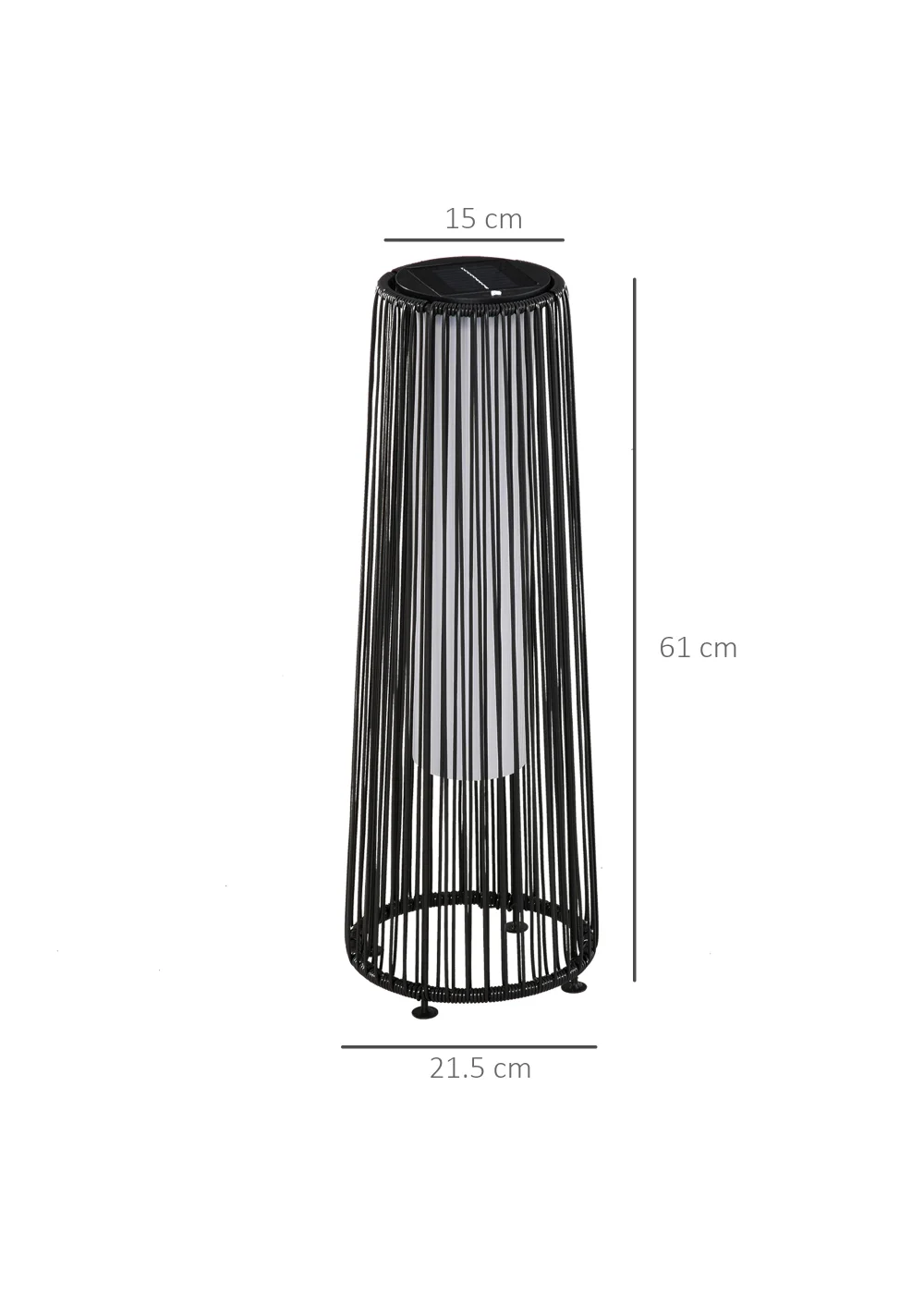 Outsunny Garden Solar Powered Lights Woven Wicker Lantern - No Size Image 3