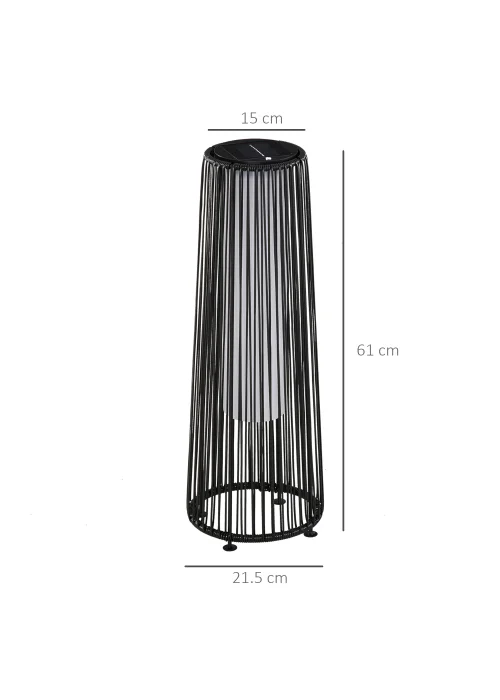 Outsunny Garden Solar Powered Lights Woven Wicker Lantern - No Size Image 3