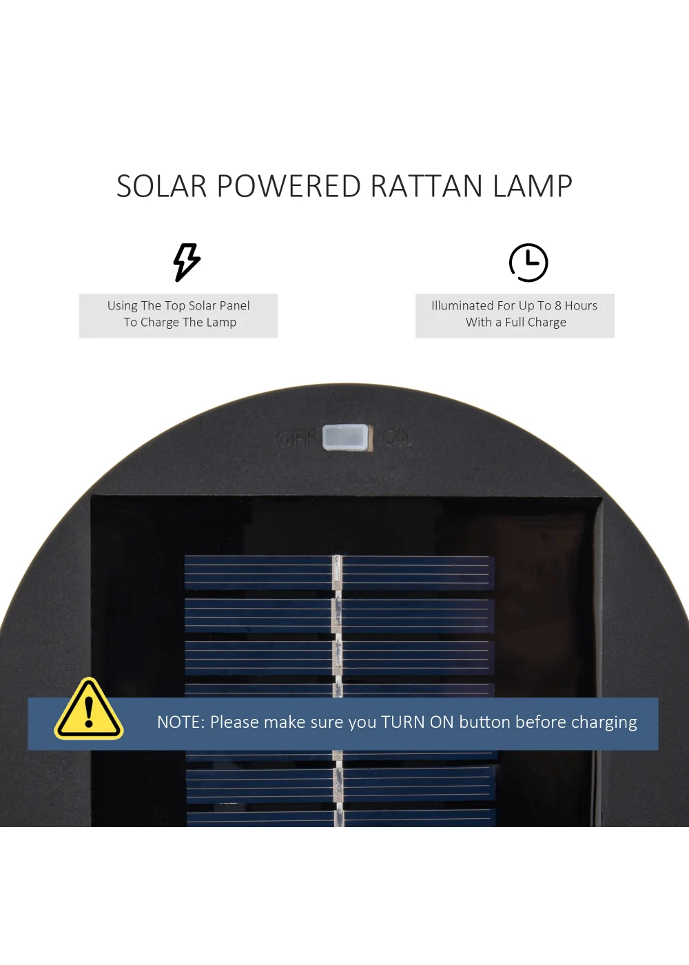 Outsunny Garden Solar Powered Lights Woven Wicker Lantern - No Size Image 5