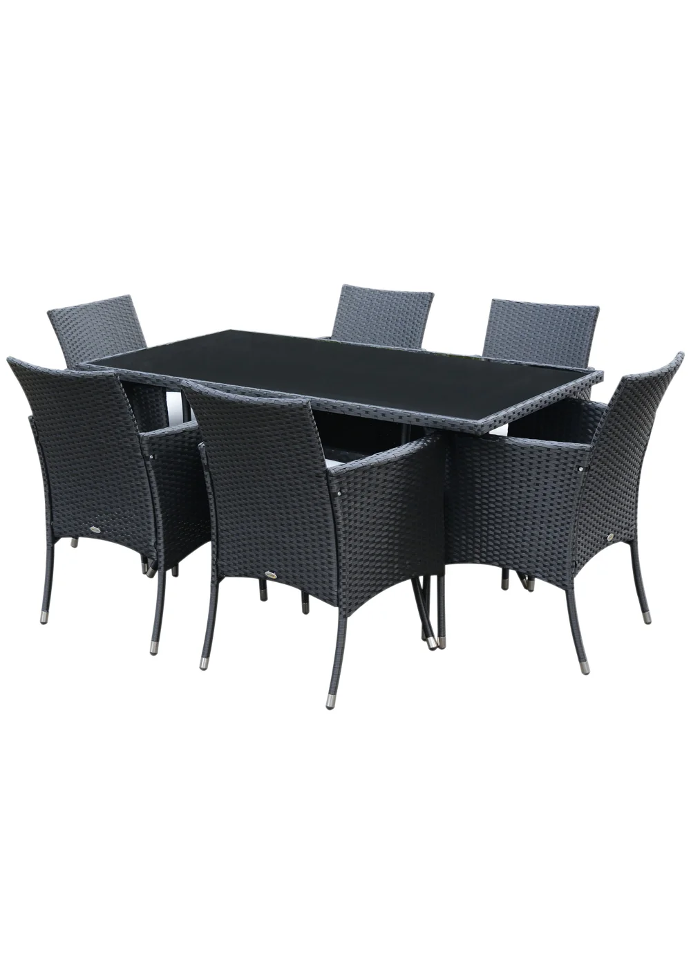 Outsunny 7 Piece Rattan Garden Furniture Set - One Size Image 1