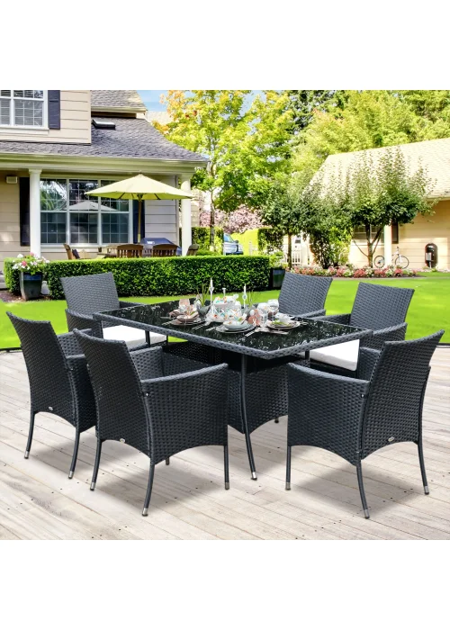 Outsunny 7 Piece Rattan Garden Furniture Set - One Size Image 2