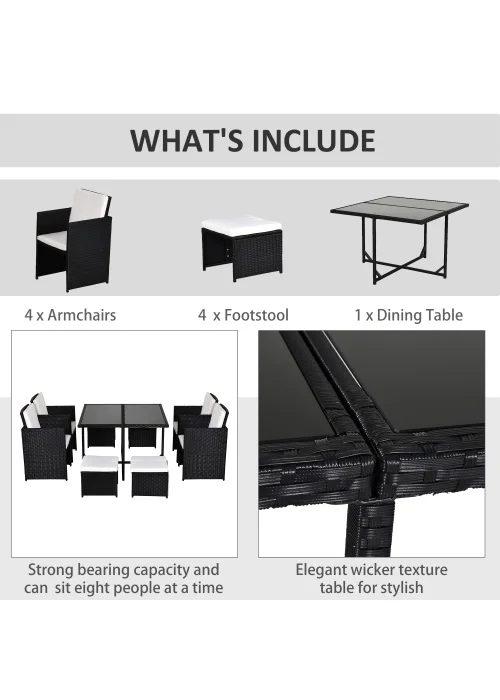 Outsunny Rattan Garden Furniture Set - One Size Image 5