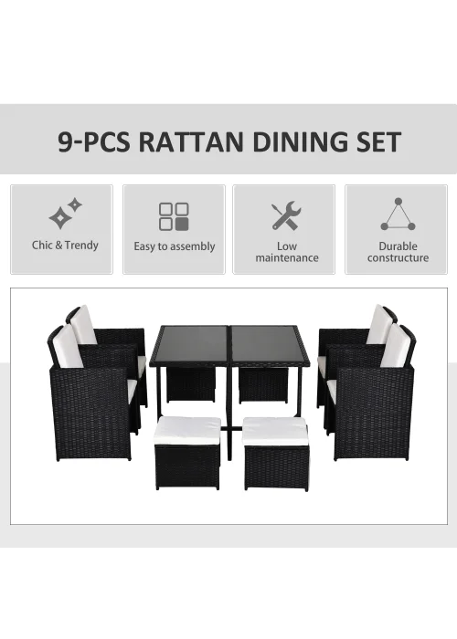 Outsunny Rattan Garden Furniture Set - One Size Image 4