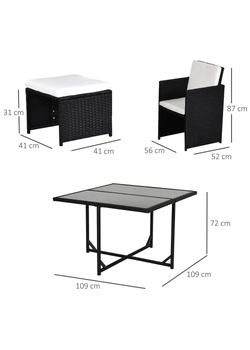 Outsunny Rattan Garden Furniture Set - One Size Image 3