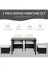 Outsunny 5 Pieces PE Rattan Dining Sets with Cushion - One Size Image 4