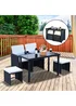 Outsunny 5 Pieces PE Rattan Dining Sets with Cushion - One Size Image 1