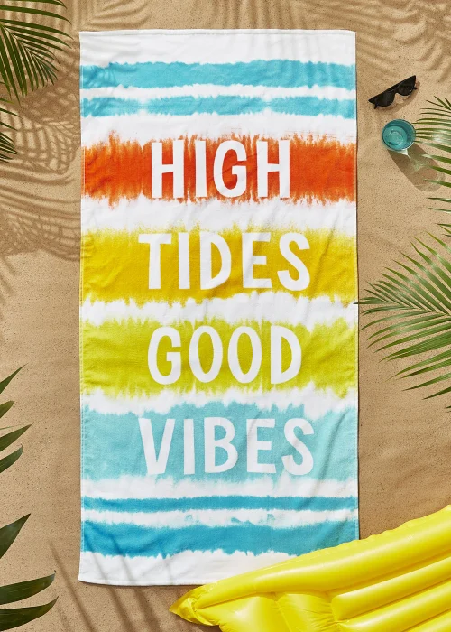 Catherine Lansfield Tie Dye Vibes Cotton Beach Towel - One Size Image 2