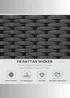 Outsunny 3-Seater Black Rattan Garden Sofa (185cm x 70cm 80cm) - One Size Image 4