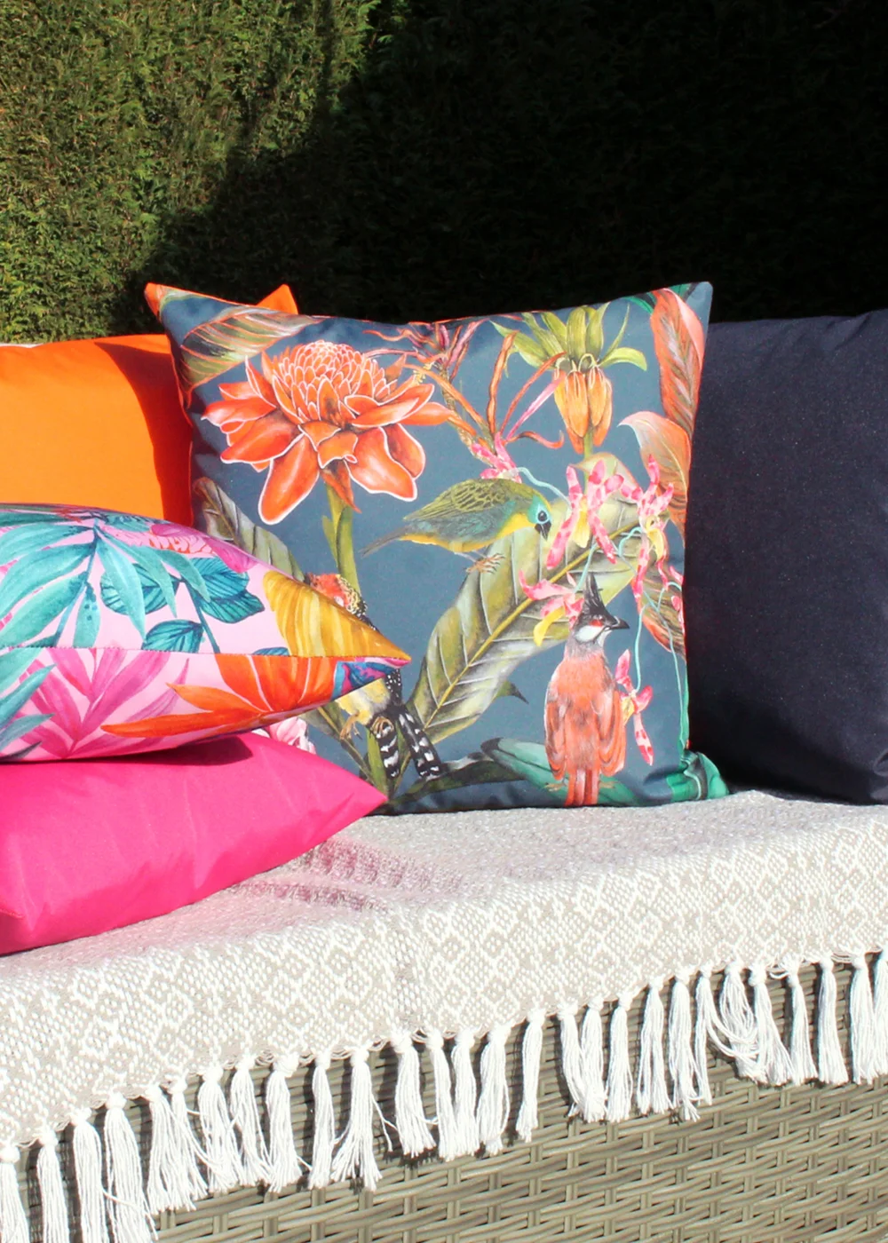 Evans Lichfield Exotics Outdoor Filled Cushion (43cm x 43cm x 8cm) - 43W X 43D Image 5