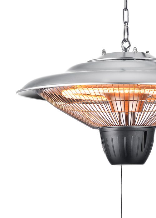 Zinc Silver Halogen Pendant Outdoor Heater (24cm x 42cm) - One Size Image 2