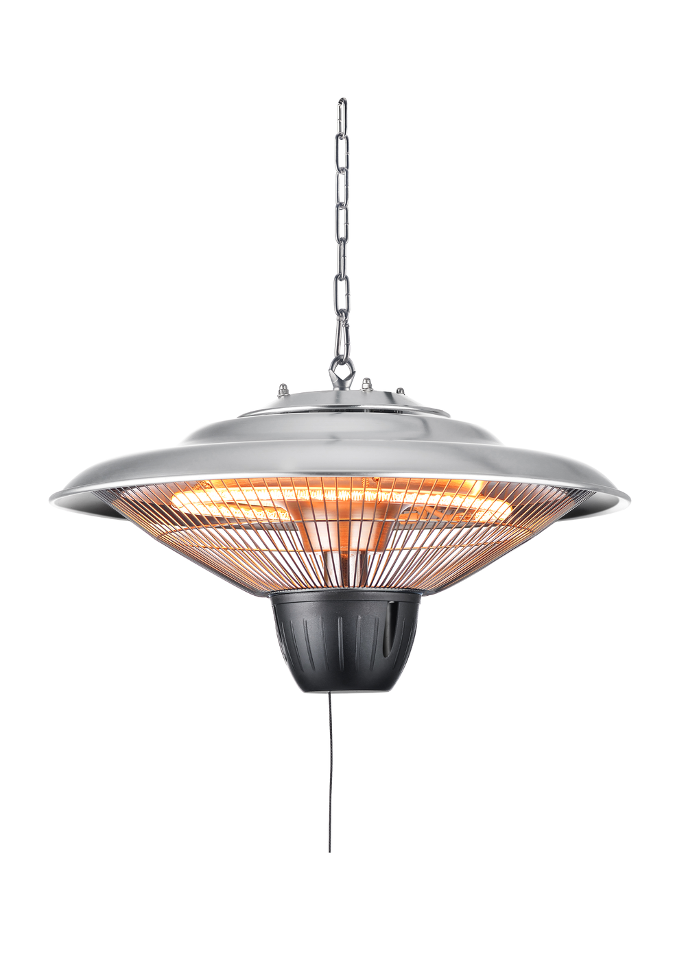 Zinc Silver Halogen Pendant Outdoor Heater (24cm x 42cm) - One Size Image 1