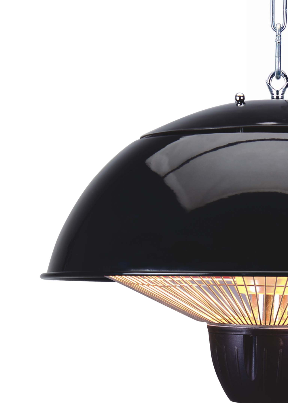 Zinc Black LED Pendant Halogen Element Patio Heater (31cm x 42cm) - One Size Image 2
