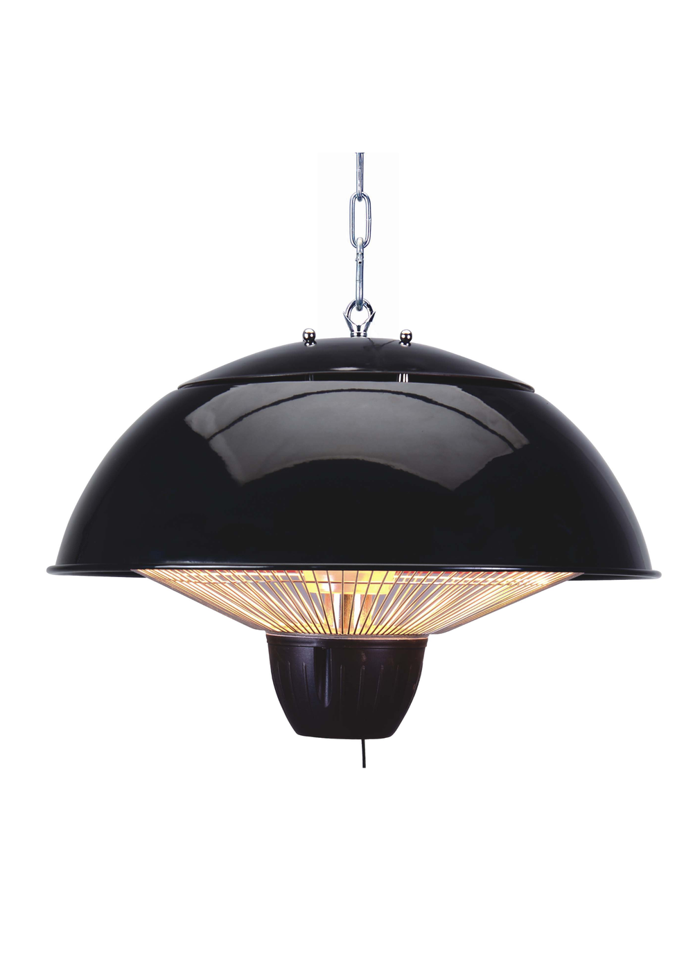Zinc Black LED Pendant Halogen Element Patio Heater (31cm x 42cm) - One Size Image 1