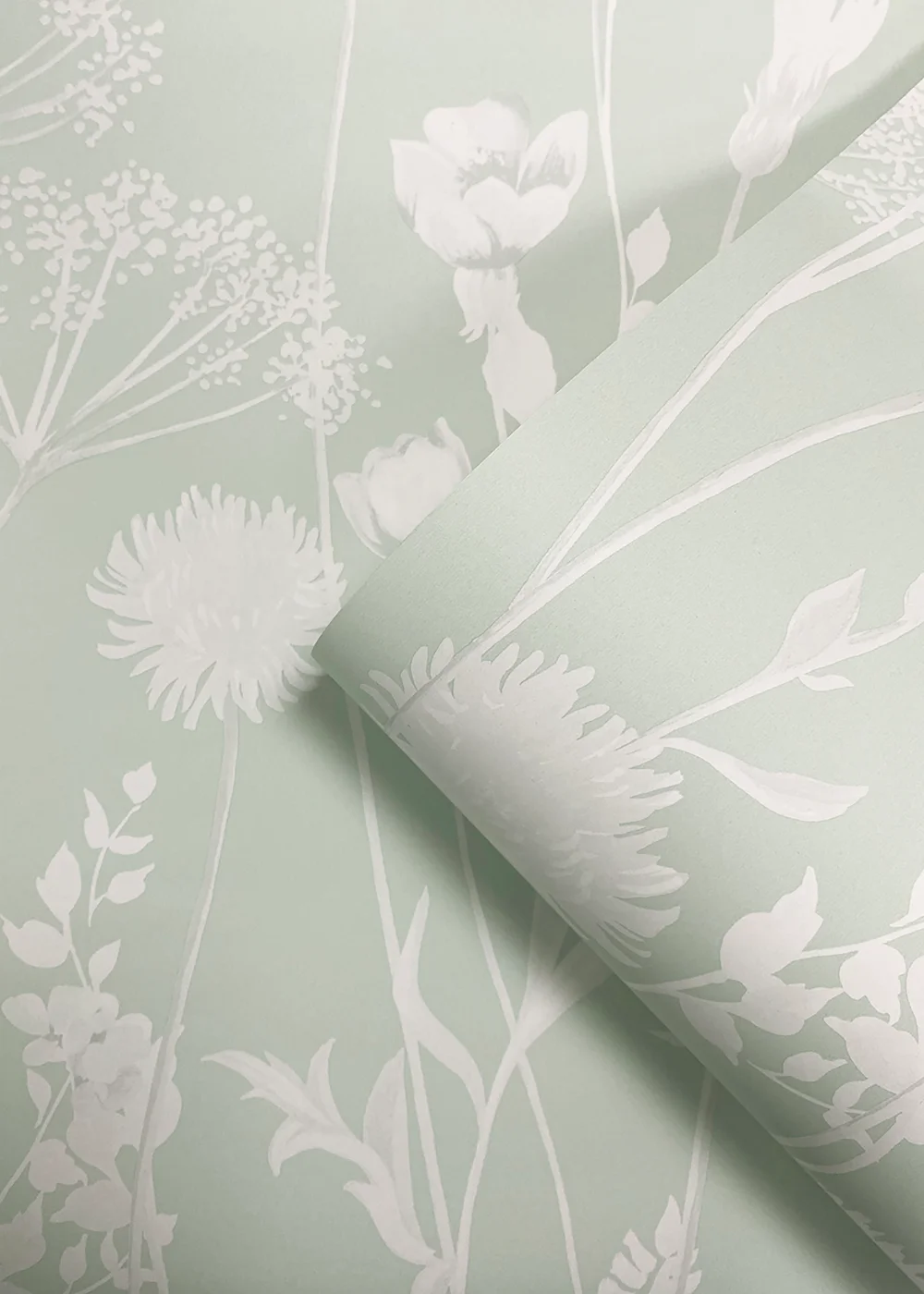 Catherine Lansfield Meadowsweet Floral Green Wallpaper - One Size Image 3