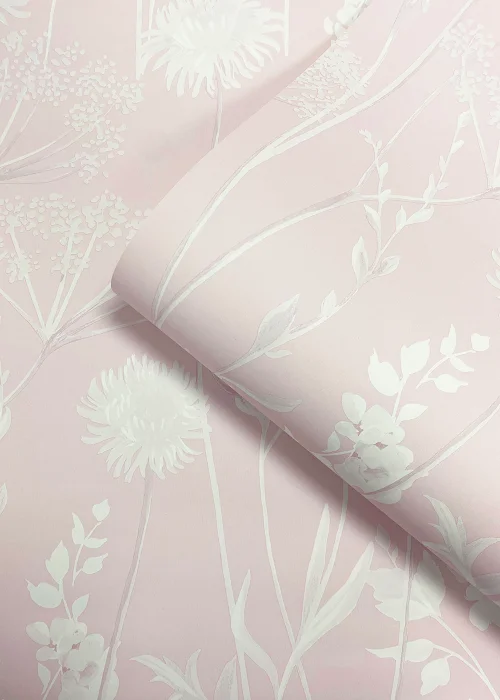 Catherine Lansfield Meadowsweet Floral Blush Wallpaper - One Size Image 3