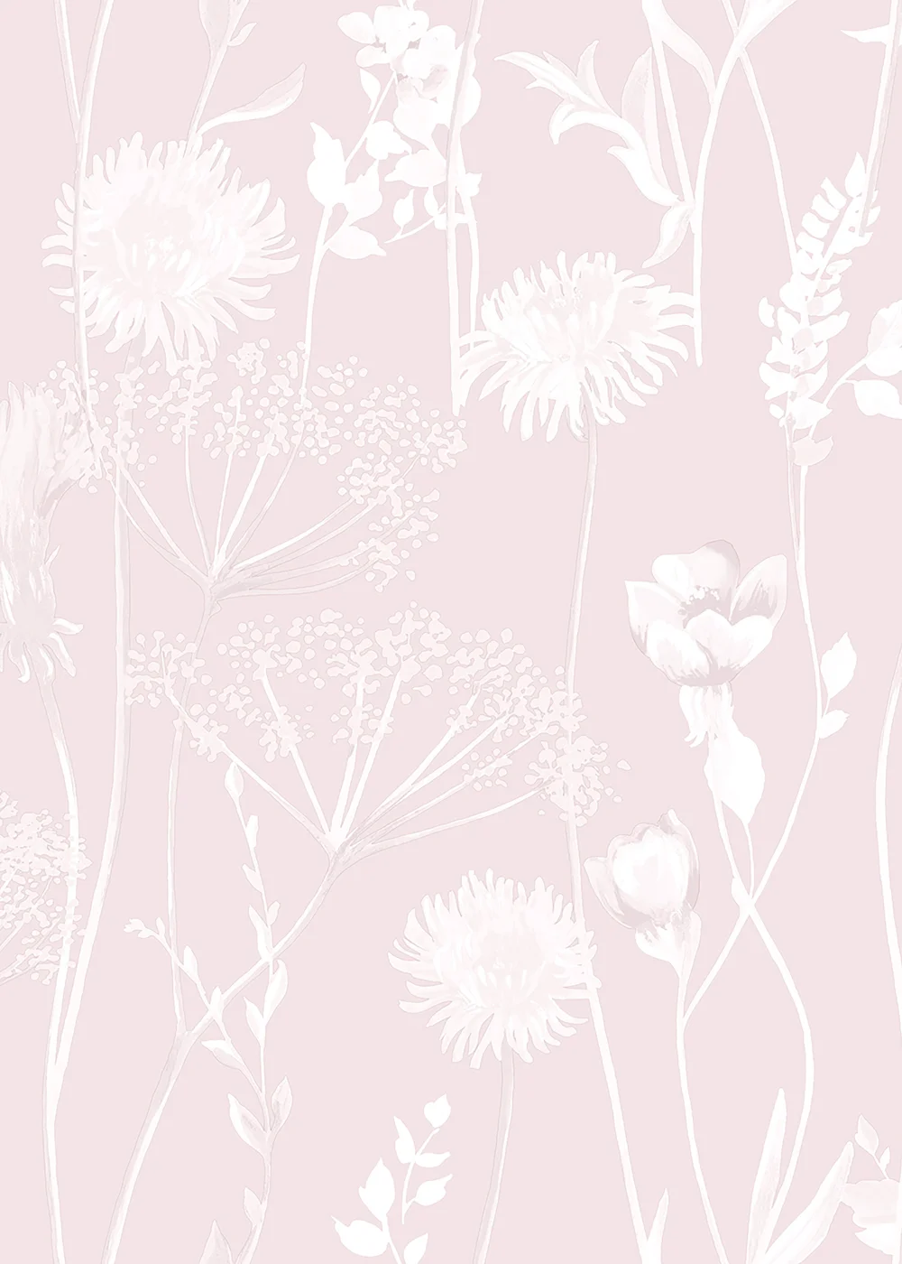 Catherine Lansfield Meadowsweet Floral Blush Wallpaper - One Size Image 1