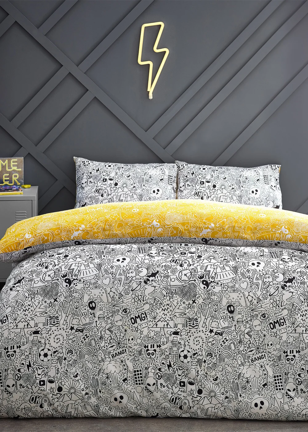 Style Lab Doodles Abstract Duvet Cover Set - Single Image 1