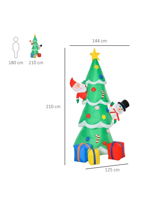 HOMCOM Christmas Tree Inflatable (7ft) - No Size Image 3