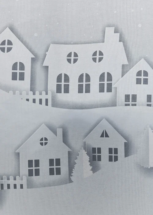Catherine Lansfield Santa's Christmas Roof Slot Top Curtain Panel - 46W X 90D (116x228cm) Image 2