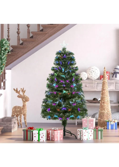 HOMCOM 1.2m Pre-Lit Colorful Artificial Tree Light - 120cm Image 2