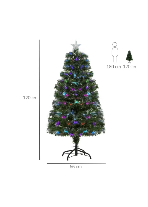 HOMCOM 1.2m Pre-Lit Colorful Artificial Tree Light - 120cm Image 3