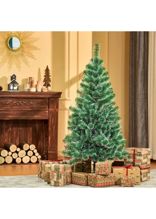 HOMCOM Snow Decorated Artificial Christmas Tree (5ft) - 5ft Image 1