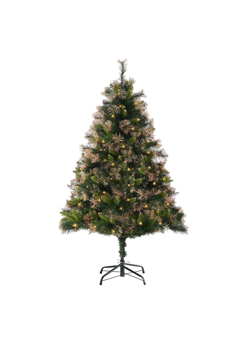 HOMCOM Pre-Lit Artificial Christmas Tree (5ft) - One Size Image 1