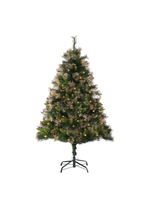 HOMCOM Pre-Lit Artificial Christmas Tree (5ft) - One Size Image 1