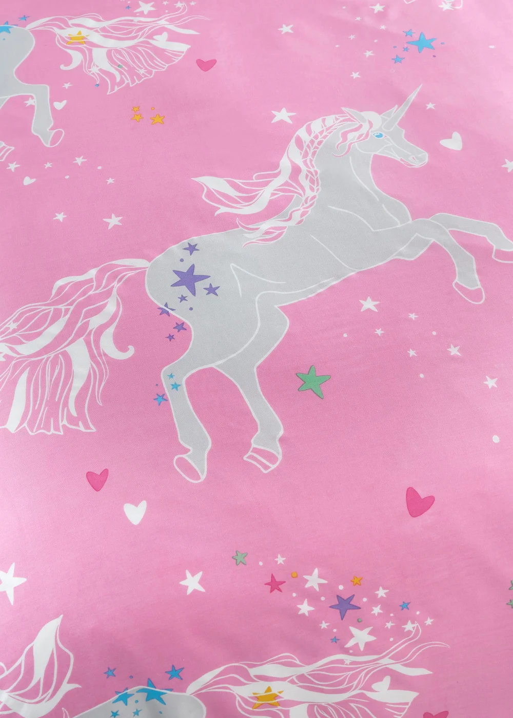 Bedlam Unicorn Glow Glow in the Dark Pink Duvet Cover Set - Single Image 3
