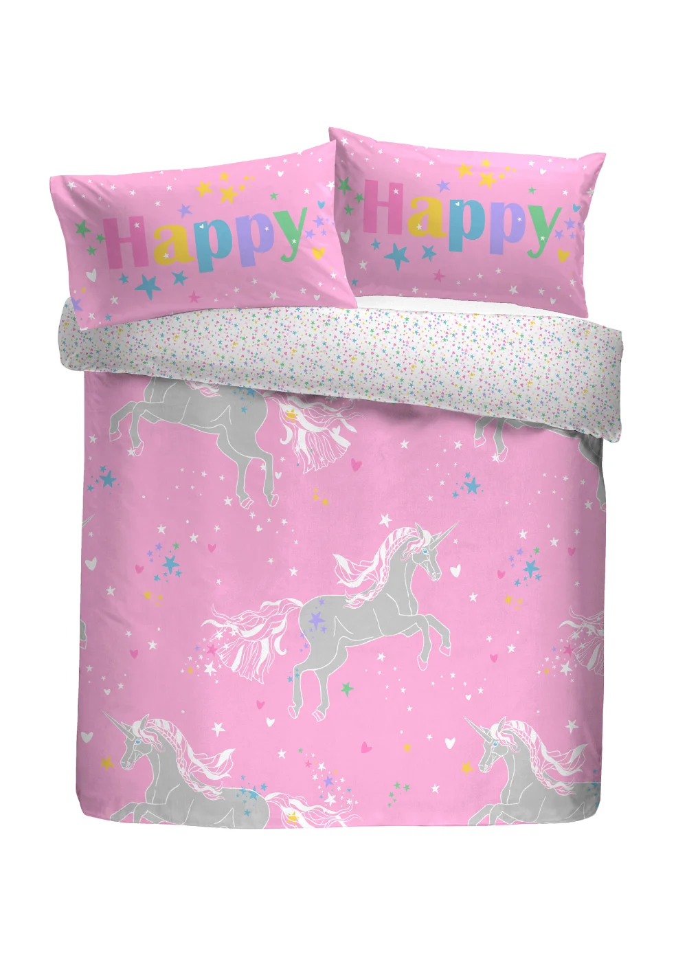 Bedlam Unicorn Glow Glow in the Dark Pink Duvet Cover Set - Single Image 5