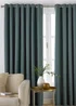 furn. Moon Premium Thermal Blackout Ringtop Eyelet Curtains (168cm x 183cm) - 46X X 72D (116x183cm) Image 1