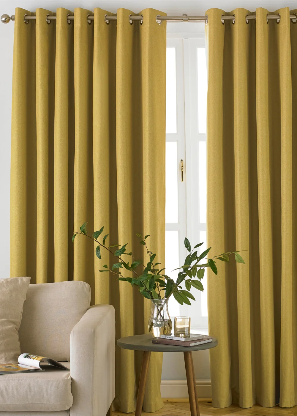 furn. Moon Premium Thermal Blackout Ringtop Eyelet Curtains (168cm x 183cm) - 46X X 72D (116x183cm) Image 1