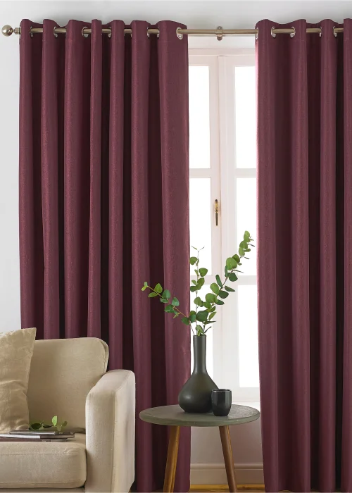 furn. Moon Premium Thermal Blackout Ringtop Eyelet Curtains (117cm x 183cm) - 46W X 54D (116x137cm) Image 1