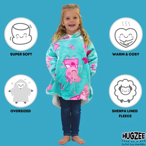 HUGZEE Peppa Pig Joyful Wearable Hooded Fleece - Small Image 3