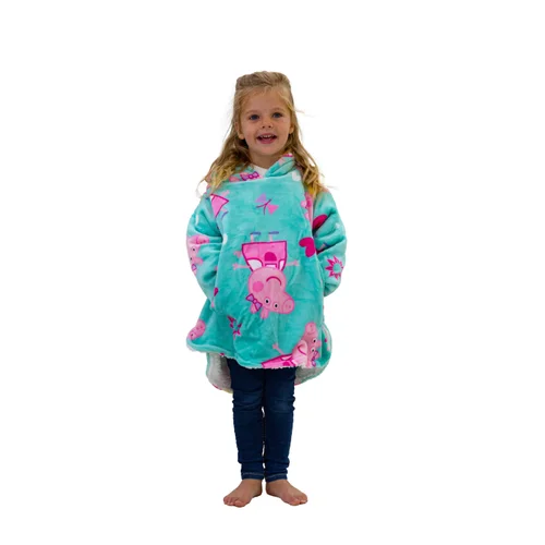 HUGZEE Peppa Pig Joyful Wearable Hooded Fleece - Small Image 1